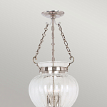 Подвесной светильник цвета никель с прозрачным ребристым стеклянным плафоном в классическом стиле Elstead Lighting варинант исполнения - 3 | Loft Concept в Ижевске