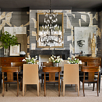 Обои ручная роспись в стиле Арт-деко Symphony Original colourway on Arkose silk dupion варинант исполнения - 1 | Loft Concept в Ижевске