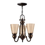 Люстра бронзового цвета с конусными плафонами из бежевого стекла Hinkley варинант исполнения - 6 | Loft Concept в Ижевске