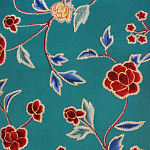 Обои с вышивкой ручной работы Flora Rio colourway on Liso Pine wool sateen варинант исполнения - 3 | Loft Concept в Ижевске