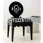 Дизайнерский стул с круглой деревянной спинкой Black and White Clover варинант исполнения - 5 | Loft Concept в Ижевске