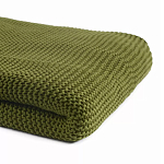 Плед из хлопка жемчужной вязки оливкового цвета Waffle Comfort варинант исполнения - 2 | Loft Concept в Ижевске