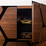 Высокий комод с узором из шпона на фасаде Sahara варинант исполнения - 4 | Loft Concept в Ижевске