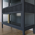 Витрина Primo со стеклянными фасадами и 2 ящиками Черный дуб варинант исполнения - 4 | Loft Concept в Ижевске