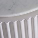 Тумбочка белая овальная с мраморной столешницей Thoroughbass варинант исполнения - 3 | Loft Concept в Ижевске