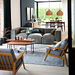 Кресло с каркасом из массива дуба Deniaud Oak Grey Armchair варинант исполнения - 6 | Loft Concept в Ижевске