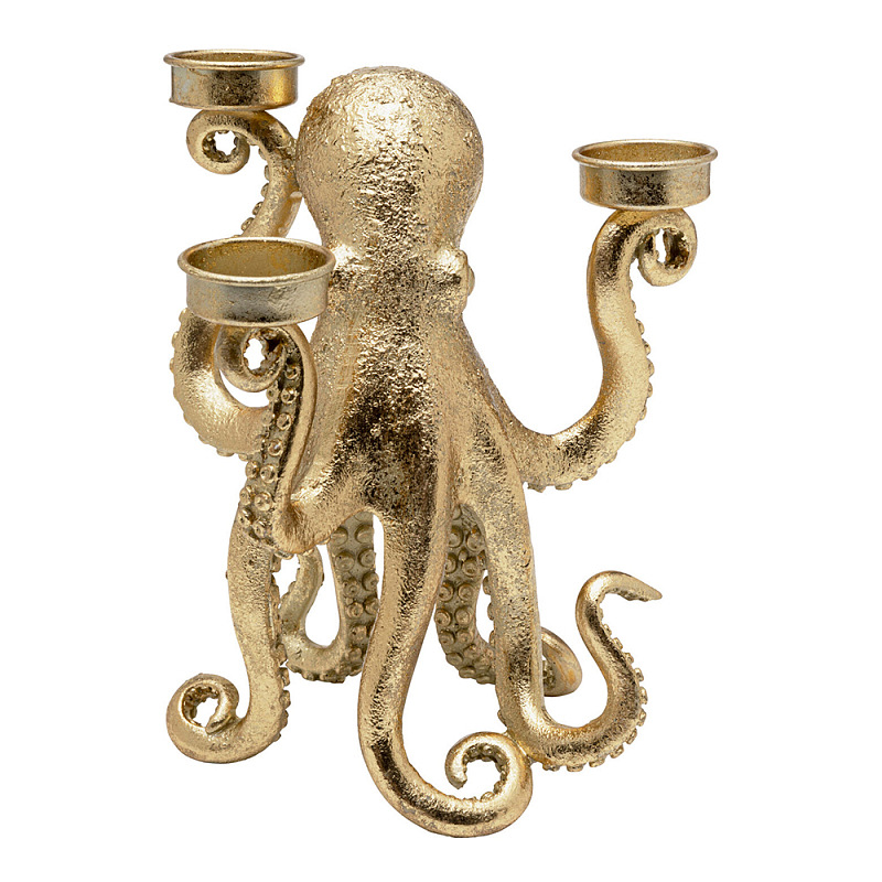 Подсвечник золотой Осьминог Gold Octopus Candlestick  Золотой в Ижевске | Loft Concept 