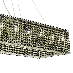Прямоугольная люстра с хрустальными подвесками Crystal Art Chrome Green Rectangular Chandelier варинант исполнения - 3 | Loft Concept в Ижевске
