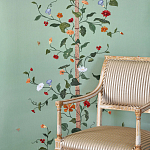 Обои с вышивкой ручной работы Floral Lattice Original colourway on wool sateen варинант исполнения - 1 | Loft Concept в Ижевске