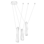 Подвесной светильник белого цвета с 3-мя изогнутыми плафонами Flow Loop варинант исполнения - 2 | Loft Concept в Ижевске