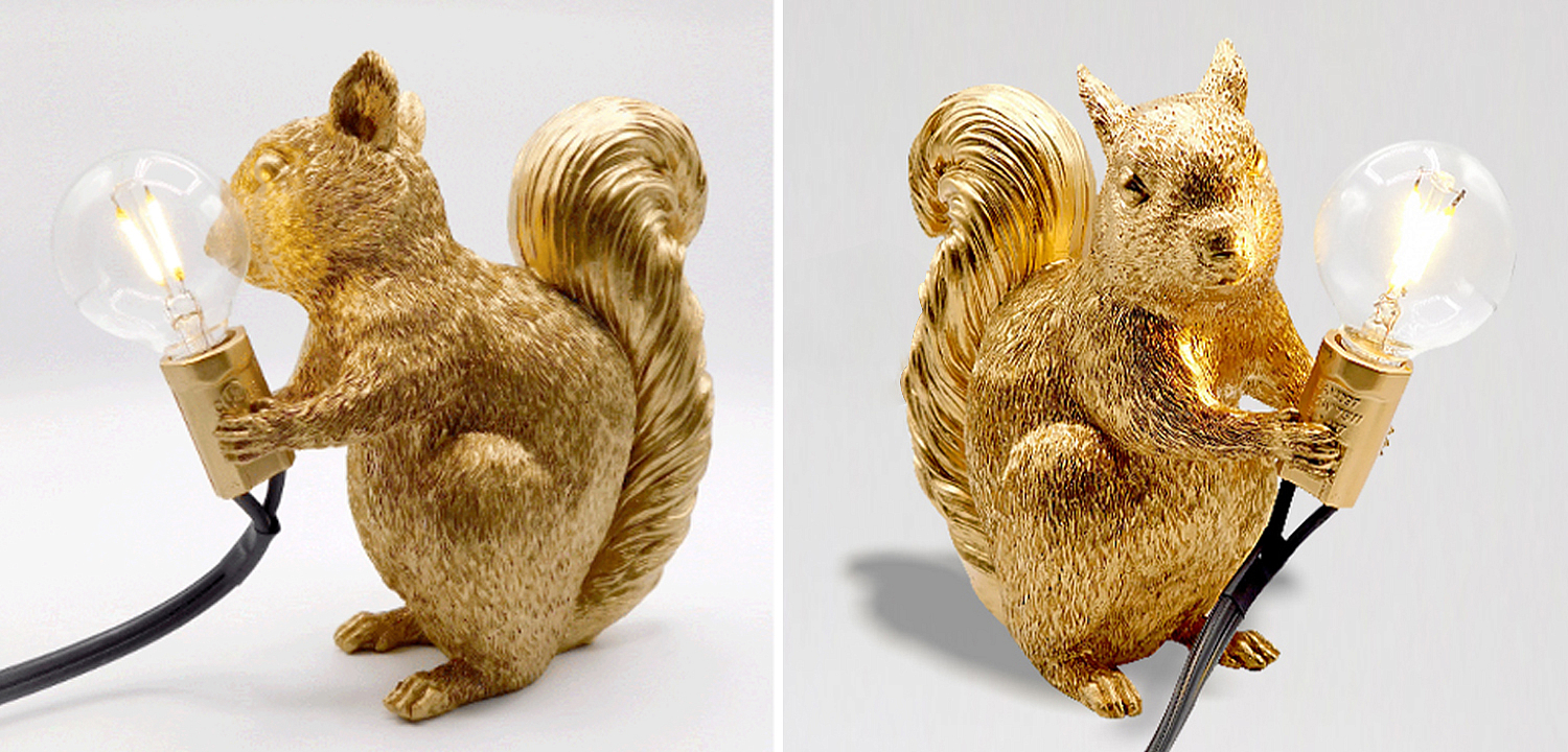 Настольная лампа белка Gold Squirrel Lamp - Loft-Concept в Ижевске