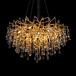 Люстра подвесная с прозрачными стеклянными подвесками в форме капель Диаметр 80 см Droplet Chandelier варинант исполнения - 15 | Loft Concept в Ижевске