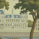 Обои ручная роспись Monuments of Paris Roberts on Sepia scenic paper варинант исполнения - 2 | Loft Concept в Ижевске