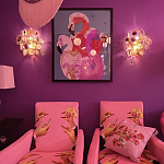 Картина Фламинго вышивка бисер Flamingo Beaded Wall Art варинант исполнения - 2 | Loft Concept в Ижевске