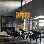 Люстра круглая подвесная с металлическими дугами и длинными цепочками 80 см Atlantis Chain варинант исполнения - 17 | Loft Concept в Ижевске