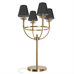 Настольная лампа на металлическом основании бронзового цвета с 4-мя черными конусовидными абажурами Dignity варинант исполнения - 3 | Loft Concept в Ижевске