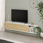 ТВ-тумба подвесная белая с полкой и откидной дверцей цвета древесины TONE TV STAND WHITE варинант исполнения - 2 | Loft Concept в Ижевске