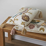 Чехол на подушку с кисточками и вышивкой птиц Ethnic mix Birds Square варинант исполнения - 5 | Loft Concept в Ижевске