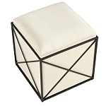 Пуф бежевый с черной металлической рамой Beige Pouf варинант исполнения - 3 | Loft Concept в Ижевске