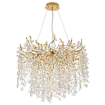 Люстра с хрустальными подвесками на металлических ветках Fairytree Light Gold Chandelier 14 варинант исполнения - 2 | Loft Concept в Ижевске