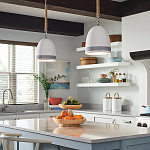 Подвесной светильник белый колоколообразный с декоративной обмоткой из веревки Hinkley варинант исполнения - 8 | Loft Concept в Ижевске