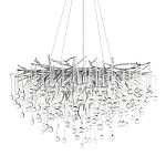 Люстра подвесная с прозрачными стеклянными подвесками в форме капель Диаметр 80 см Droplet Chandelier варинант исполнения - 1 | Loft Concept в Ижевске