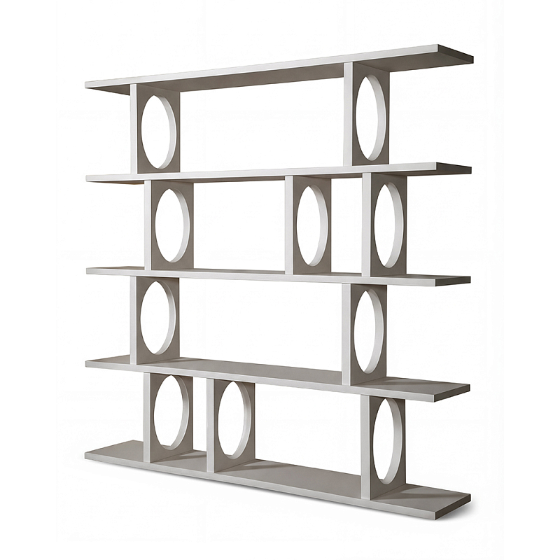 Белый дизайнерский Стеллаж Ring White Wood Bookcase Белый в Ижевске | Loft Concept 