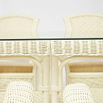 Комплект обеденный из ротанга Eloise grand white варинант исполнения - 3 | Loft Concept в Ижевске