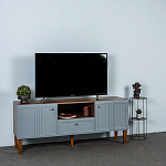 ТВ-тумба серая из массива бука с 2-мя дверками и ящиком Wenge Light варинант исполнения - 7 | Loft Concept в Ижевске