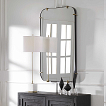 Зеркало настенное в черной металлической раме Mirror Cardinal варинант исполнения - 6 | Loft Concept в Ижевске