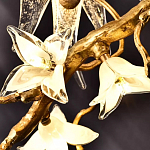 Люстра в виде золотой ветки с цветами и птичками Marvelous Garden варинант исполнения - 8 | Loft Concept в Ижевске