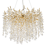 Люстра с хрустальными подвесками на металлических ветках Fairytree Light Gold Chandelier 14 варинант исполнения - 1 | Loft Concept в Ижевске