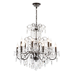 Люстра с хрустальными подвесками и металлическим основанием Диаметр 80 см Rococo Iron & Crystal Chandelier варинант исполнения - 2 | Loft Concept в Ижевске