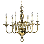 Люстра цвета латунь с 6-ю лампами в форме свечей в классическом стиле Hinkley варинант исполнения - 1 | Loft Concept в Ижевске