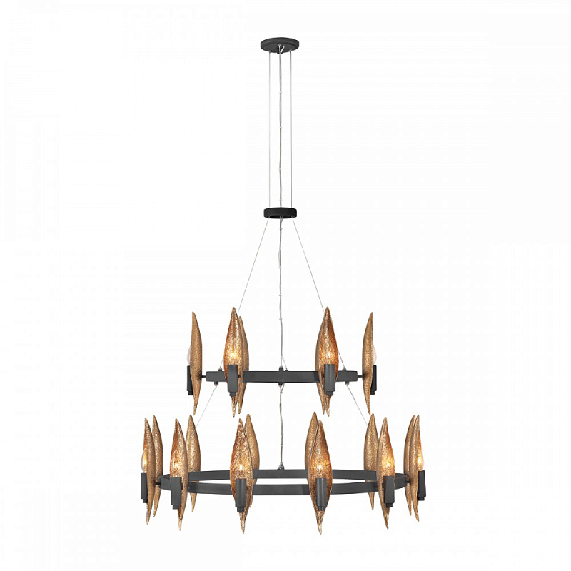 Люстра Hinkley 18 патронов Черный Янтарный в Ижевске | Loft Concept 