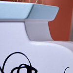 Ваза плоская белая с абстрактными черными линиями в форме лиц Faces of Imagination варинант исполнения - 5 | Loft Concept в Ижевске