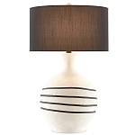 Настольная лампа фактурная с черными круговыми линиями на корпусе Recess варинант исполнения - 2 | Loft Concept в Ижевске