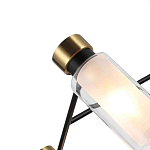 Люстра потолочная с 6-ю цилиндрическими плафонами из стекла и черным каркасом Noir Poise варинант исполнения - 2 | Loft Concept в Ижевске