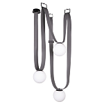 Подвесной светильник с серыми кожаными ремнями и белыми стеклянными плафонами в виде шаров Flos Wireline Lighting варинант исполнения - 1 | Loft Concept в Ижевске