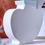 Ваза плоская белая с абстрактными черными линиями в форме лиц Faces of Imagination варинант исполнения - 7 | Loft Concept в Ижевске