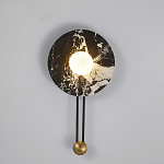 Бра круглое с каменным основанием и плафоном из стекла в форме шара Shaw Marble Lighting варинант исполнения - 2 | Loft Concept в Ижевске