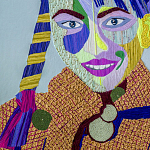 Картина с вышивкой Портрет wall panel People with the yellow ear 3 варинант исполнения - 1 | Loft Concept в Ижевске