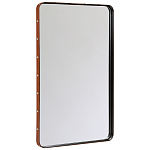 Зеркало прямоугольное в металлической раме с кожаной отделкой Loft in Reflection варинант исполнения - 2 | Loft Concept в Ижевске