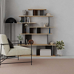 Стеллаж прямой с вертикальными и горизонтальными полками цвета антрацит и древесины APOLLON BOOKCASE ANTHRACITE OAK варинант исполнения - 1 | Loft Concept в Ижевске