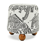 Пуф Wakonda с Круглыми ножками Черно-Белый орнамент варинант исполнения - 1 | Loft Concept в Ижевске