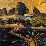 Кофейный стол с японским пейзажем Bohemia coffee table  варинант исполнения - 1 | Loft Concept в Ижевске