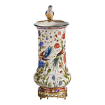 Ваза фарфоровая с птицей на бронзовой ветке и цветочной росписью Garden of Eden варинант исполнения - 4 | Loft Concept в Ижевске