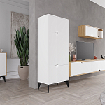 Комод белый с 4-мя дверцами на металлических ножках SPARK MULTIPURPOSE CABINET WHITE варинант исполнения - 4 | Loft Concept в Ижевске