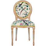 Стул из массива бука бежевый с изображением птиц и цветов Beige Green Chinoiserie Rose Garden Chair варинант исполнения - 1 | Loft Concept в Ижевске