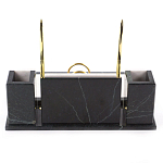 Настольный письменный набор из белого мрамора с часами Marble Accessory варинант исполнения - 3 | Loft Concept в Ижевске